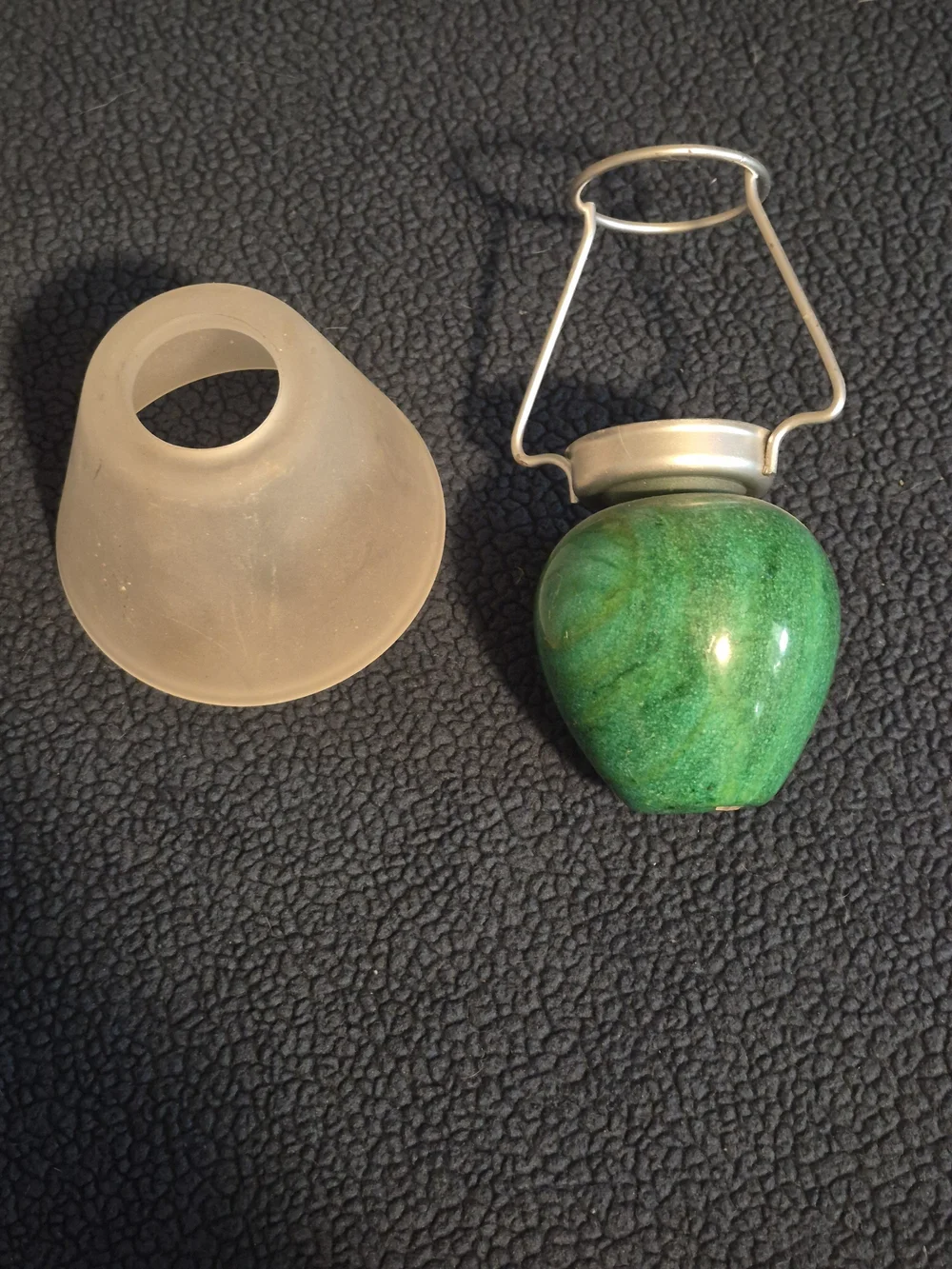 Vintage Miniature Green Marble Tea Light Accent Lamp